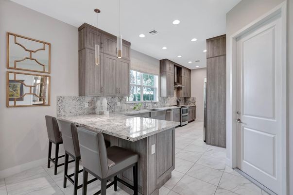 Interior, Kitchen, Marble, Recessed Lighting, Stainless Steel Appliances