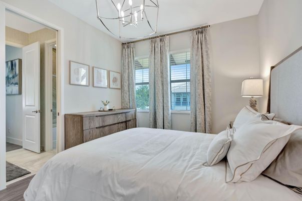 Bedroom, Interior, Pendant Lights, Wood Texture Flooring
