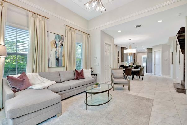 Dining room, Interior, Kitchen, Living room, Marble, Pendant Lights, Recessed Lighting