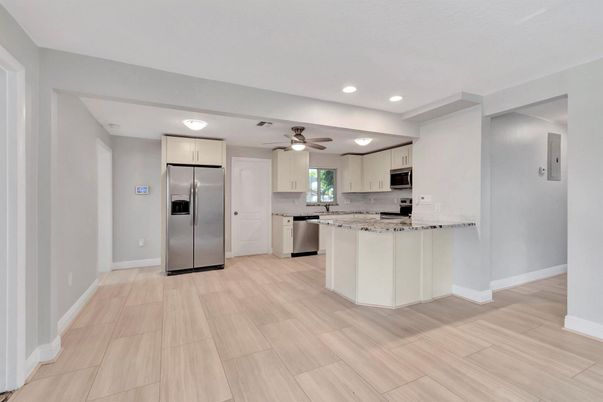 Interior, Kitchen, Recessed Lighting, Stainless Steel Appliances
