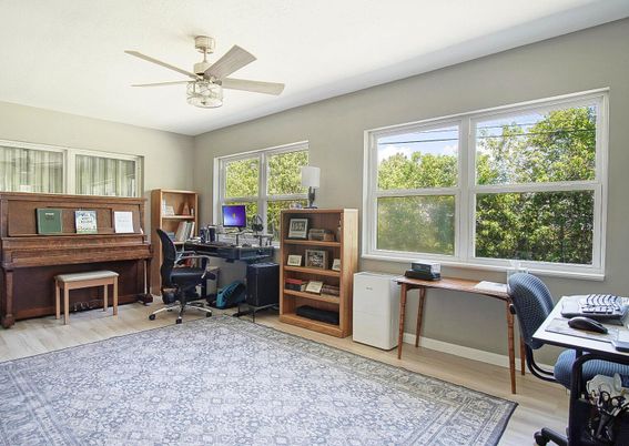 Home Office, Interior, Piano, Wood Texture Flooring