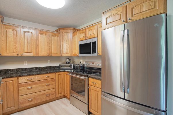 Interior, Kitchen, Stainless Steel Appliances, Wood Texture Flooring