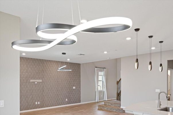 Interior, Pendant Lights, Recessed Lighting, Wood Texture Flooring