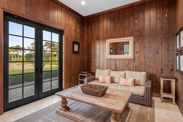 Interior, Living room, Recessed Lighting, Wooden Walls