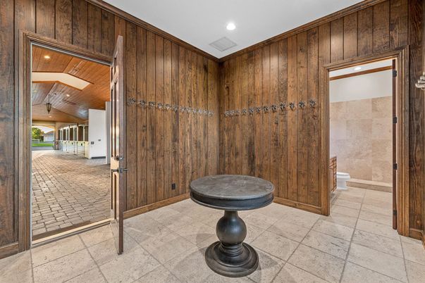 Bathroom, Interior, Recessed Lighting, Wooden Walls