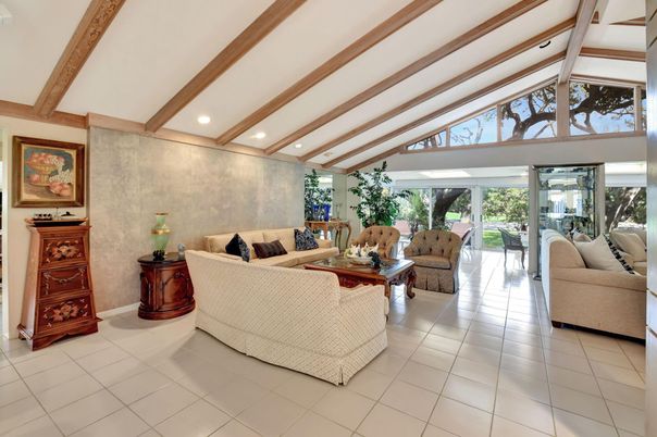 Interior, Living room, Recessed Lighting, Wooden Beams