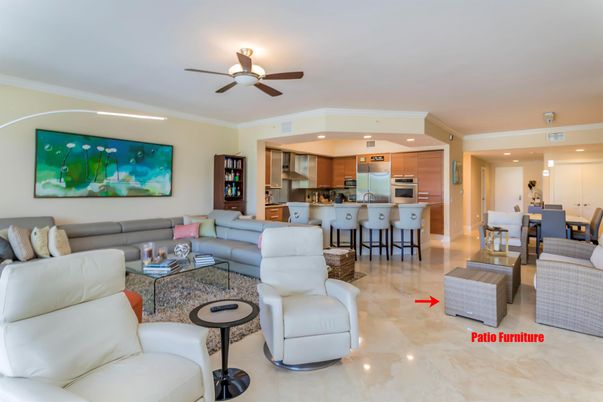 Dining room, Interior, Kitchen, Living room, Recessed Lighting, Stainless Steel Appliances