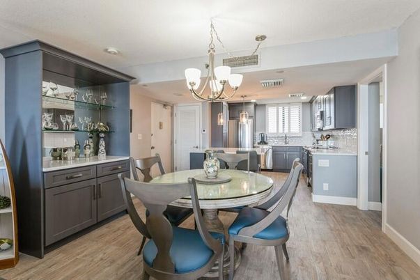 Chandelier, Dining room, Interior, Kitchen, Pendant Lights, Wood Texture Flooring