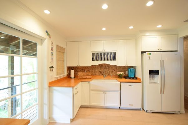 Interior, Kitchen, Recessed Lighting, Wood Texture Flooring