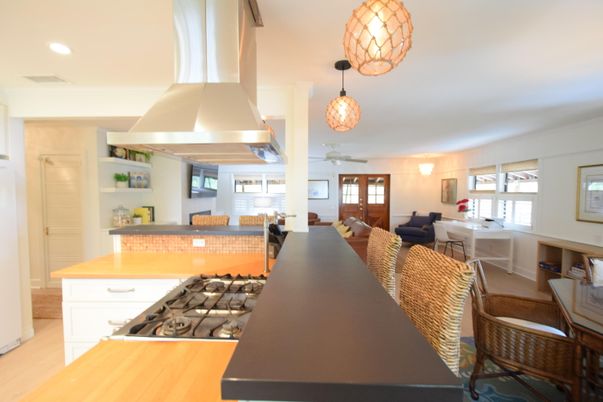 Dining room, Interior, Kitchen, Living room, Pendant Lights, Recessed Lighting, Wood Texture Flooring