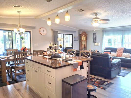 Dining room, Interior, Living room, Pendant Lights, Wood Texture Flooring