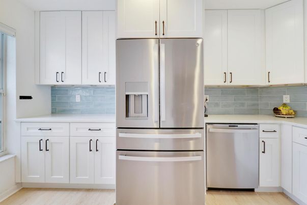 Interior, Kitchen, Stainless Steel Appliances, Wood Texture Flooring