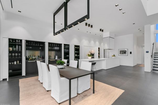 Dining room, Interior, Kitchen, Recessed Lighting