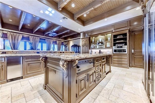 Interior, Kitchen, Recessed Lighting, Stainless Steel Appliances, Wooden Beams, Wooden Ceilings