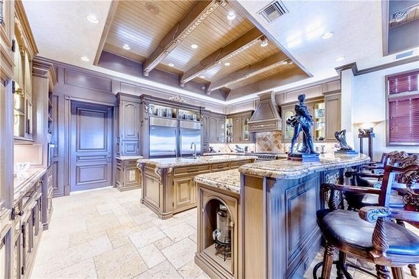 Interior, Kitchen, Recessed Lighting, Stainless Steel Appliances, Wooden Ceilings
