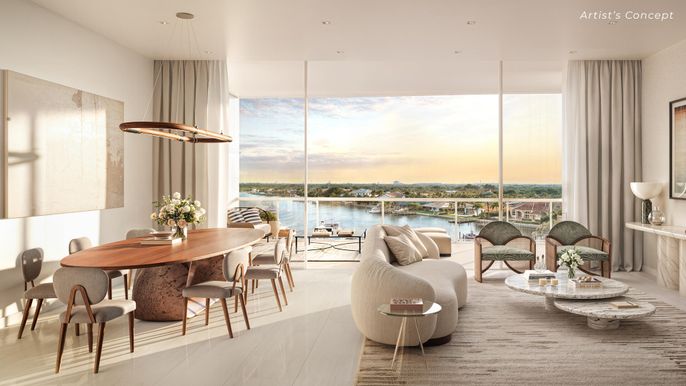 Dining room, Interior, Living room, Pendant Lights, Recessed Lighting, Water