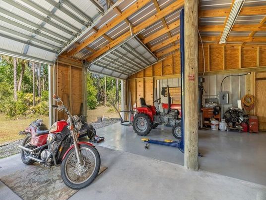 Garage, Interior, Wooden Walls
