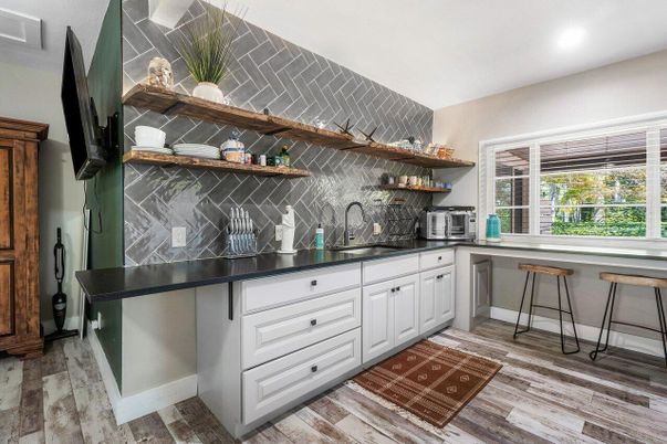Interior, Kitchen, Recessed Lighting, Wood Texture Flooring