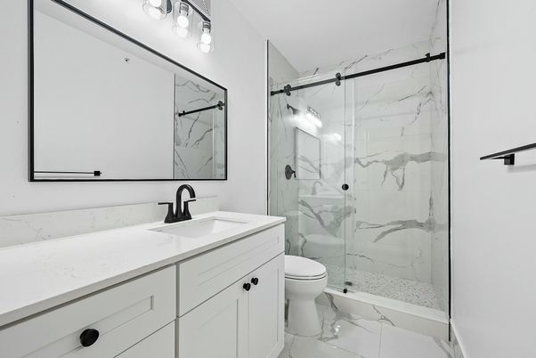 Bathroom, Glass Shower, Interior, Marble, Marble Walls