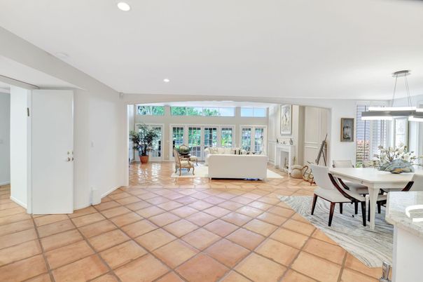 Dining room, Fireplace, Interior, Living room, Pendant Lights, Recessed Lighting