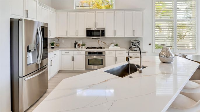Interior, Kitchen, Stainless Steel Appliances, Wood Texture Flooring