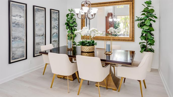 Chandelier, Dining room, Interior, Wood Texture Flooring