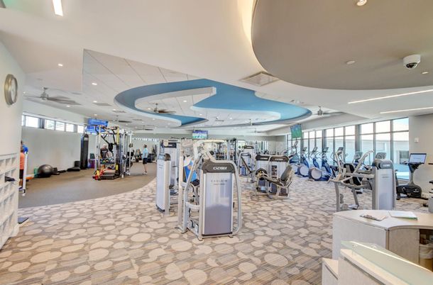 Fitness Equipment, Gym, Interior, Recessed Lighting