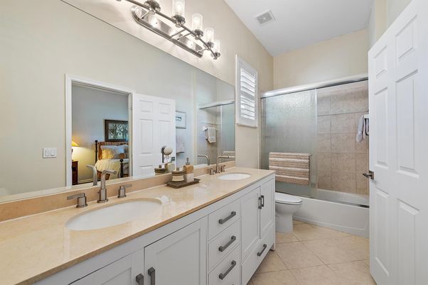 Bathroom, Dual Sink Vanities, Glass Shower, Interior
