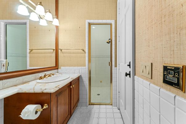 Bathroom, Glass Shower, Interior, Tile Countertops