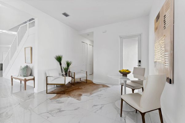 Dining room, Interior, Marble
