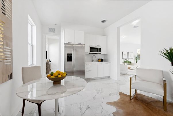 Interior, Kitchen, Marble, Stainless Steel Appliances