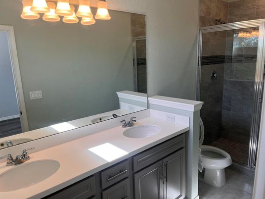 Bathroom, Dual Sink Vanities, Glass Shower, Interior