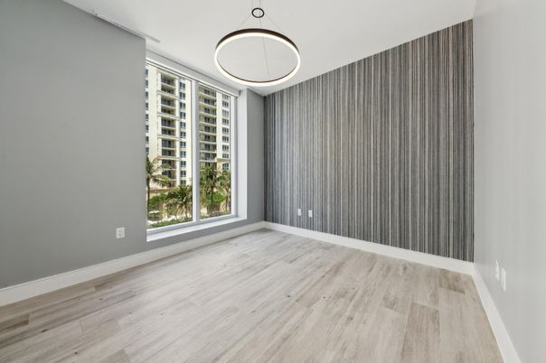 Empty room, Interior, Pendant Lights, Wood Texture Flooring
