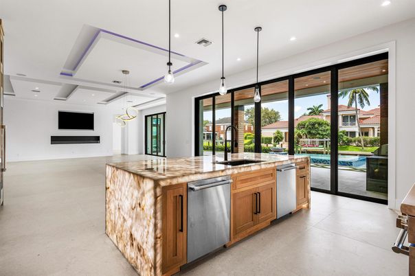 Interior, Kitchen, Pendant Lights, Recessed Lighting, Stainless Steel Appliances