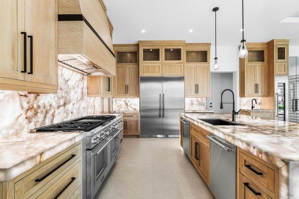 Interior, Kitchen, Pendant Lights, Recessed Lighting, Stainless Steel Appliances