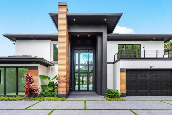 Attached, Exterior, Facade, Modern