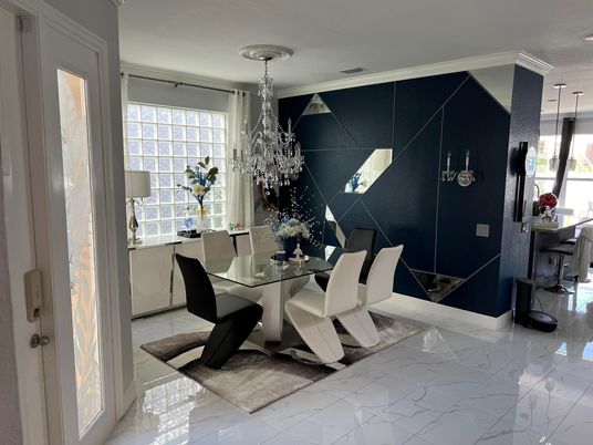 Chandelier, Dining room, Interior, Marble