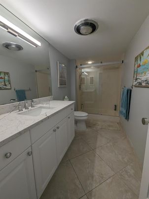 Bathroom, Dual Sink Vanities, Glass Shower, Interior