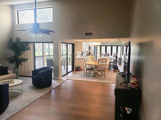 Dining room, Interior, Kitchen, Living room, Wood Texture Flooring