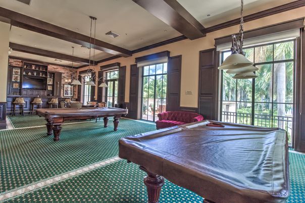 Billiard Table, Game Room, Interior, Pendant Lights, Recessed Lighting