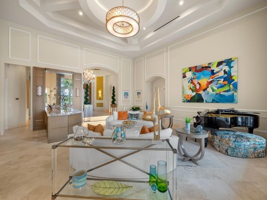 Chandelier, Interior, Living room, Pendant Lights, Piano, Recessed Lighting