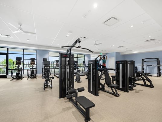 Fitness Equipment, Gym, Interior, Recessed Lighting