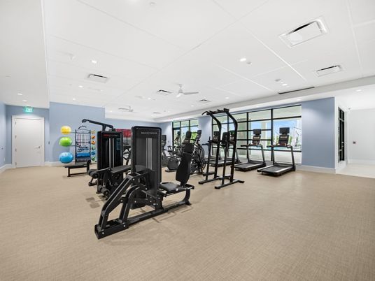 Fitness Equipment, Gym, Interior, Recessed Lighting