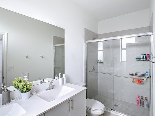 Bathroom, Dual Sink Vanities, Glass Shower, Interior