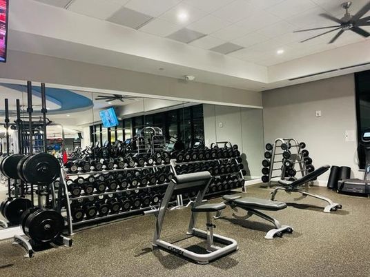 Fitness Equipment, Gym, Interior, Recessed Lighting