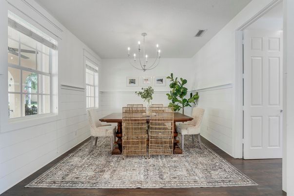 Chandelier, Dining room, Interior, Wood Texture Flooring
