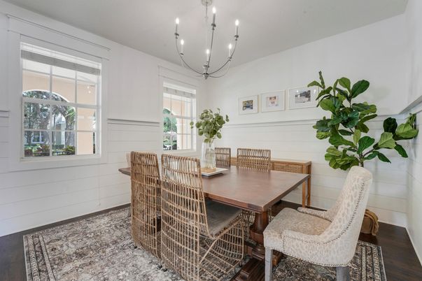 Chandelier, Dining room, Interior, Wood Texture Flooring