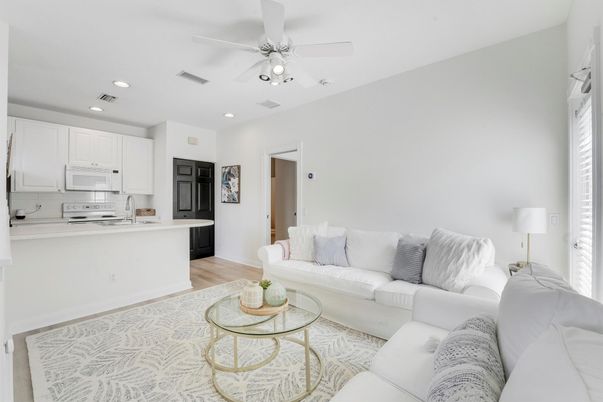 Interior, Kitchen, Living room, Recessed Lighting, Wood Texture Flooring