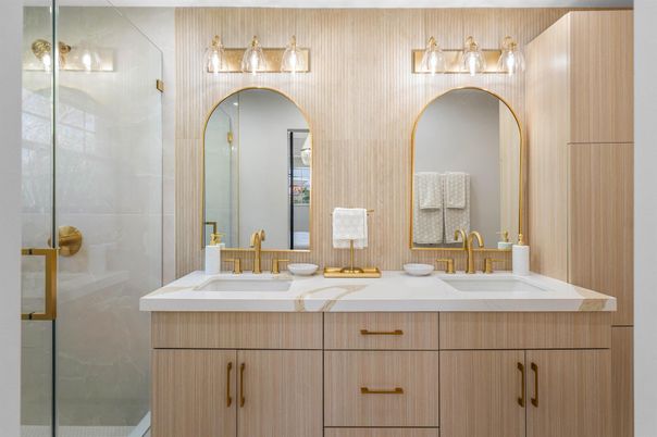 Bathroom, Dual Sink Vanities, Glass Shower, Interior