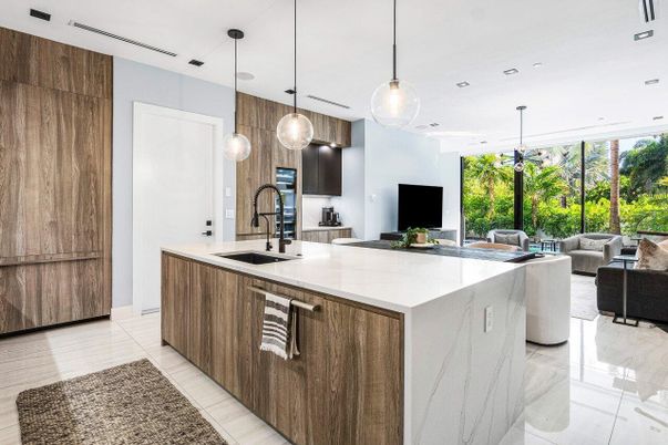 Interior, Kitchen, Living room, Pendant Lights, Recessed Lighting